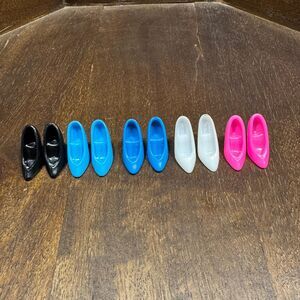Vintage Barbie Heels/Pumps Set‎ of 5 Black,Blue, White, Pink
